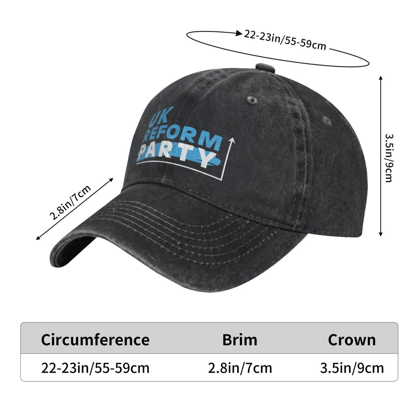 UK Reform Party Printed unisex baseball cap adjustable cap outdoor trucker hat veterans Gifts