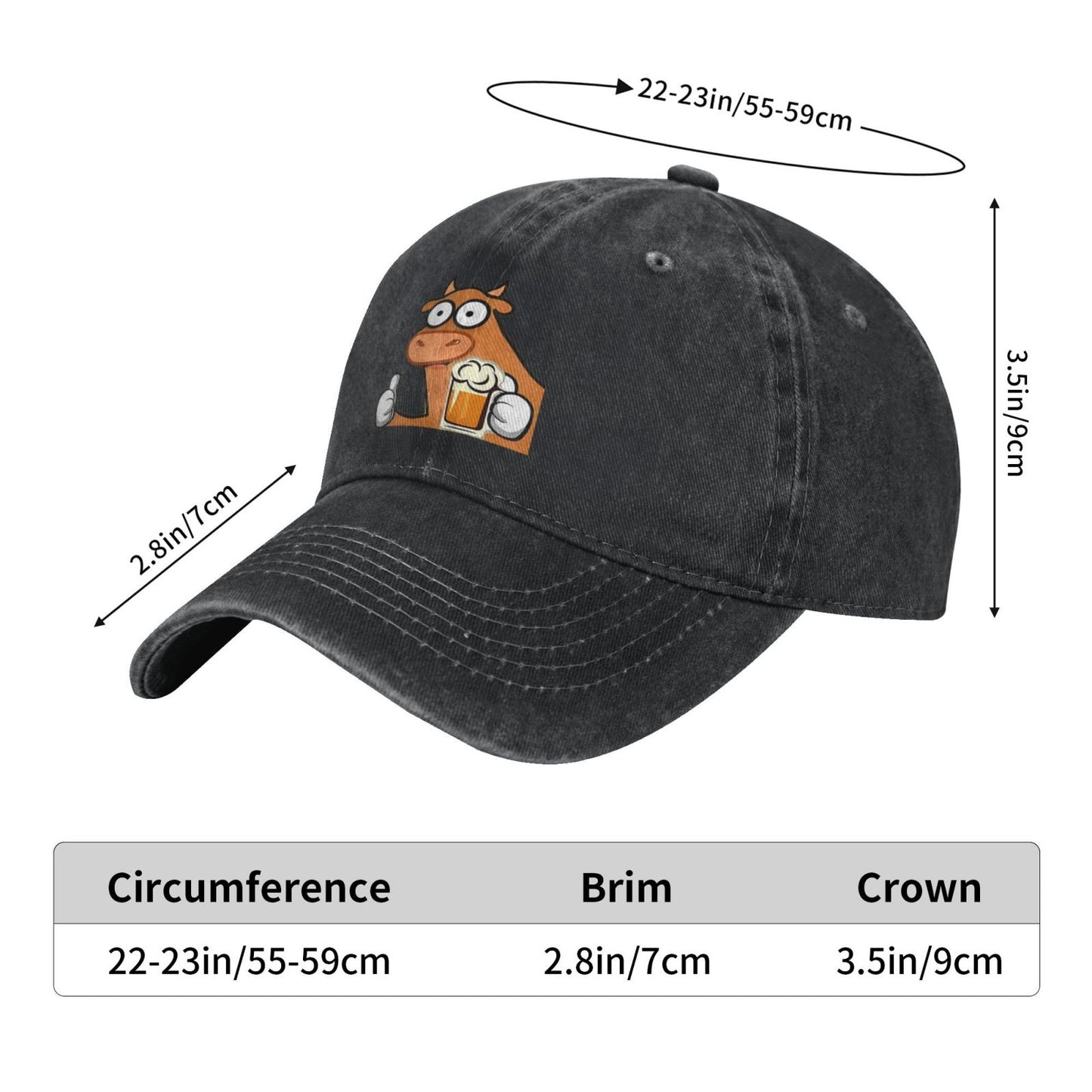 Cattle Printed Printed unisex baseball cap adjustable cap outdoor trucker hat veterans Gifts