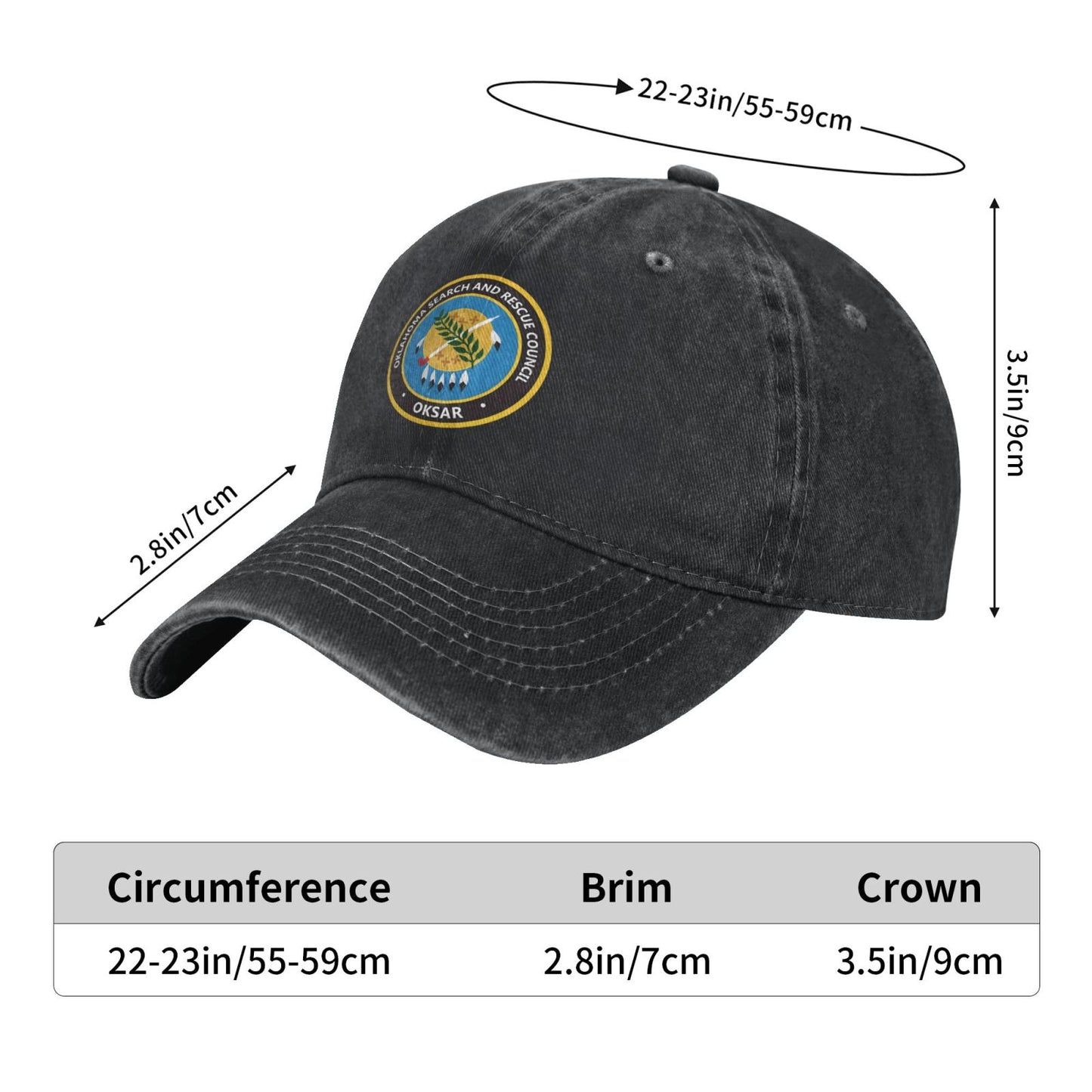 OKSAR Council Logo Printed unisex baseball cap adjustable cap outdoor sun hats trucker hat