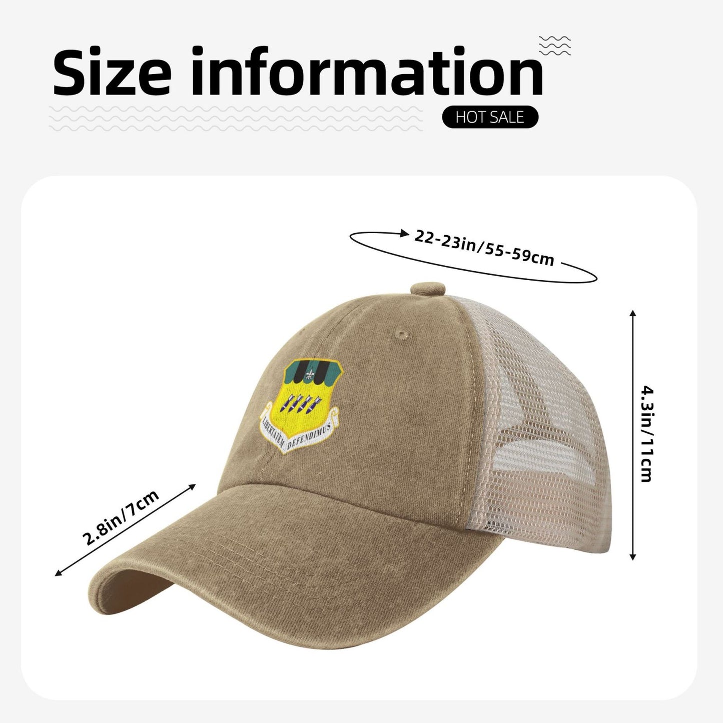 2d Bomb Wing Printed unisex baseball cap adjustable grid baseball cap veteran gift