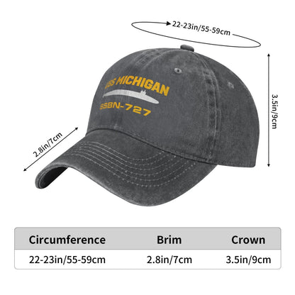 USS Michigan SSBN-727 Printed unisex baseball cap adjustable cap veteran gift