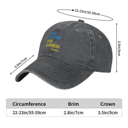 Light Will Win Over Darkness Zelensky Printed unisex baseball cap adjustable cap outdoor sunshade trucker hat