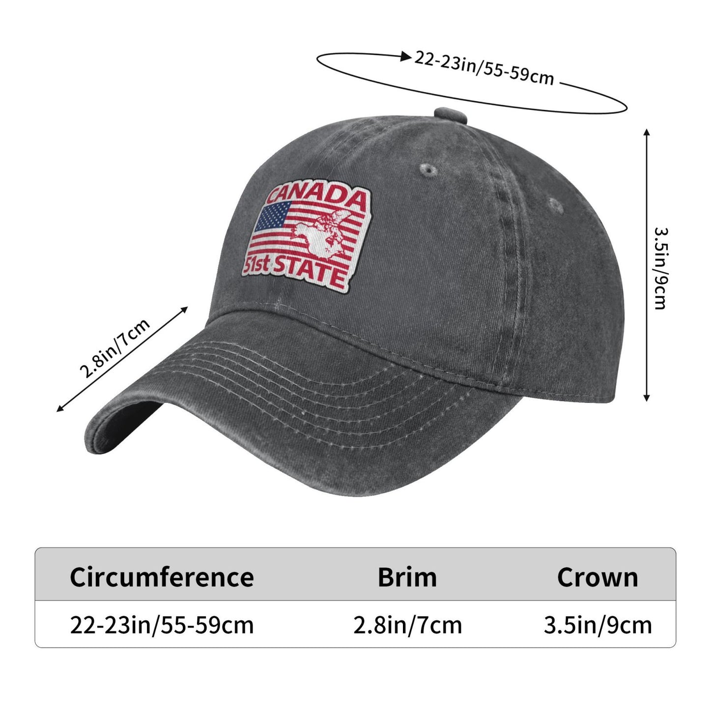 CANADA 51ts STATE Printed unisex baseball cap adjustable cap outdoor sun hats trucker hat