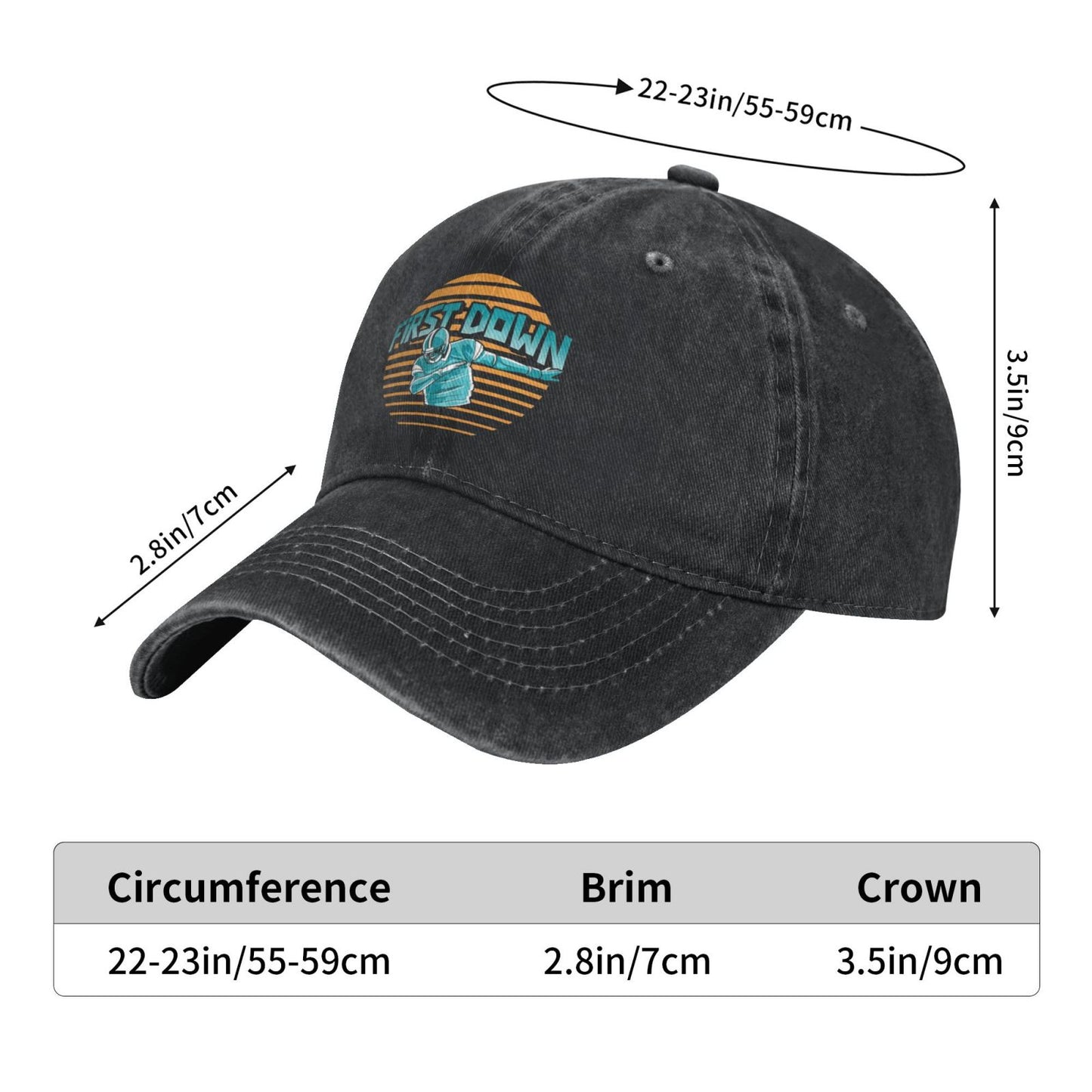 FIRST DOWN Printed unisex baseball cap adjustable cap outdoor sun hats trucker hat