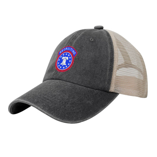 US Army Recruiting Command SSI Printed unisex baseball cap adjustable grid baseball cap veteran gift
