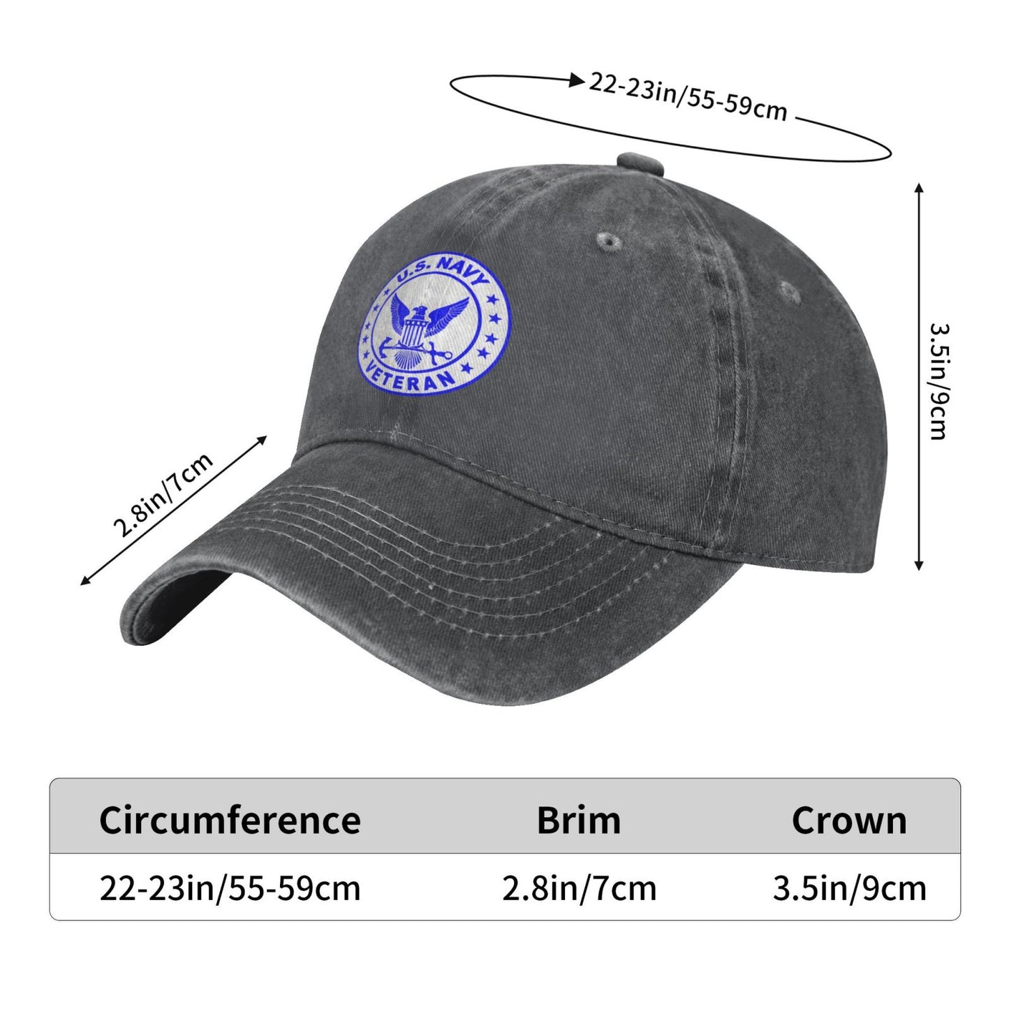 U.S. Navy Veteran Decal Printed unisex baseball cap adjustable cap outdoor sun hats trucker hat
