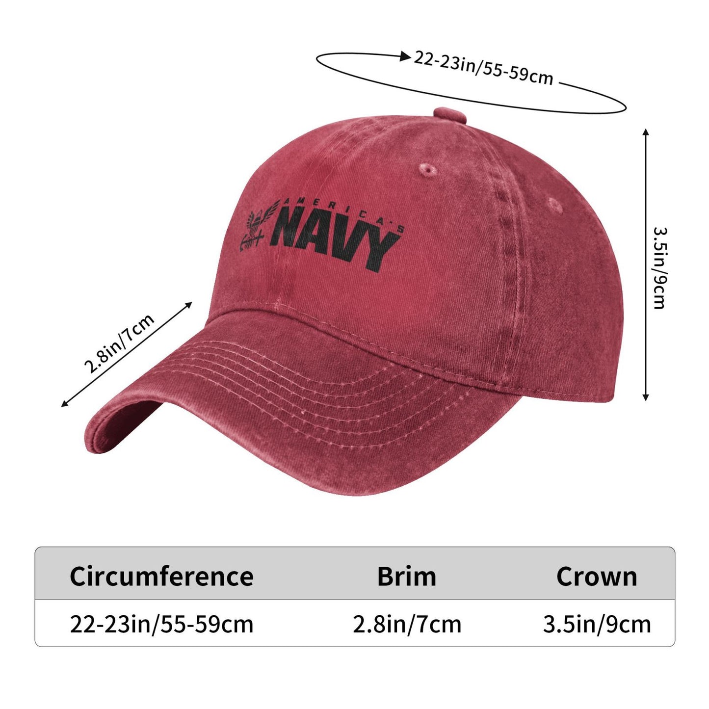 Logo Of The United States Navy Printed unisex baseball cap adjustable cap veteran gift